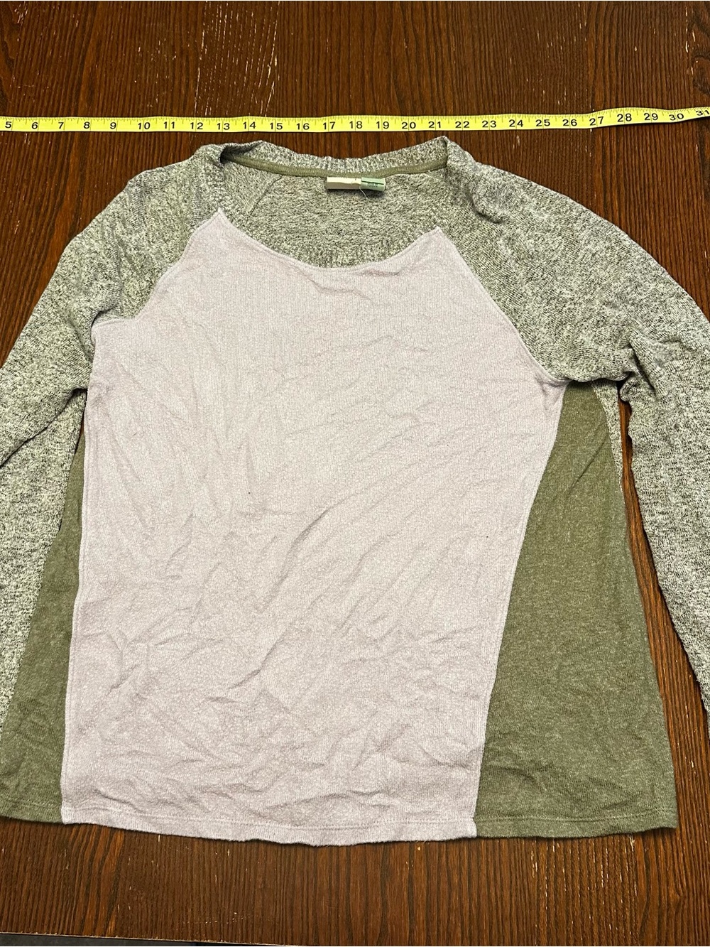 Girls' Colorblock Long-Sleeve Tee in Lavender, Olive & Heather Gray